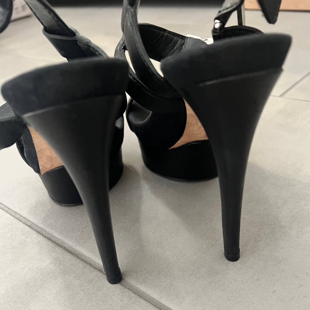 Gucci Black Platform Heels with Silver Buckles size 37 (7 to 7.5 US) - Picture 9 of 11